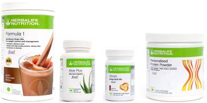 Herbalife Nutrition Formula 1 Shake Chocolate +Aloe Plus Tablet+ Protein Powder+ Afresh Elaichi Protein Shake