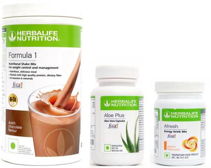 Herbalife Nutrition Formula 1 Shake Chocolate Flavor With Aloe Plus Tablet And Afresh Peach Flavor Protein Shake