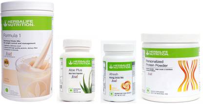 Herbalife Nutrition Formula 1 Shake Vanilla Flavor+Aloe Plus Tablet+ Protein Powder+ Afresh Lemon Protein Shake