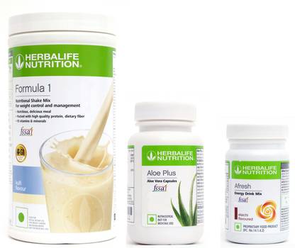 Herbalife Nutrition Formula 1 Shake Kulfi Flavor With Aloe Plus Tablet And Afresh Elaichi Flavor Protein Shake