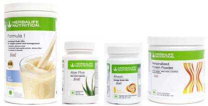 Herbalife Nutrition Formula 1 Shake Kulfi Flavor+Aloe Plus Tablet+ Protein Powder+ Afresh Lemon Protein Shake
