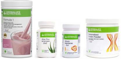 Herbalife Nutrition Formula 1 Shake Rose Kheer +Aloe Plus Tablet+ Protein Powder+ Afresh Ginger Protein Shake