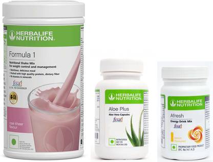Herbalife Nutrition Formula1 Shake Rose Kheer Flavor With Aloe Plus Tablet And Afresh Lemon Flavor Protein Shake