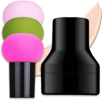 lakyou Glow 3 Pcs Foundation Sponge Powder Puff Mushroom Makeup Puff