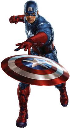 skgraphics 60 cm Captain america standing wall sticker Self Adhesive Sticker