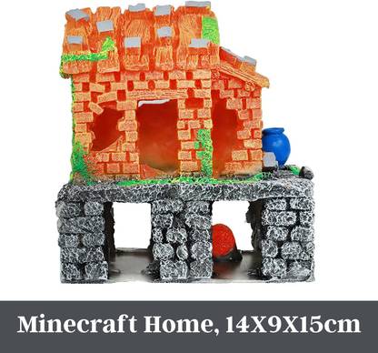Foodie Puppies Fish Tank House Shape Ornaments Aquarium Landscape Decor Minecraft Home Laterite Planted Substrate
