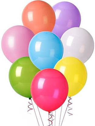 DEBALAYA Solid Large spherical multicolor balloons 25ps combo pack Balloon