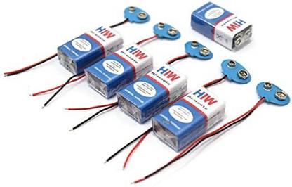 NHR Combo of 9v Battery & 9V Battery Connector for Science Projects- Pair of 5 Power Supply Electronic Hobby Kit