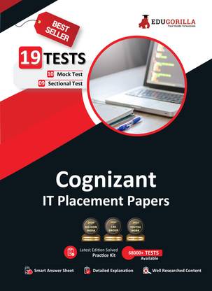Cognizant Placement Papers 2023  - 10 Mock Tests and 9 Sectional Tests (1200 Solved Objective Questions) with Free Access To Online Tests