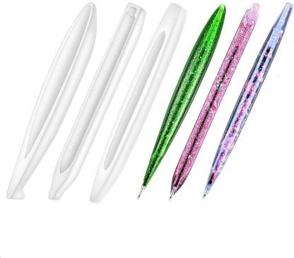 RakaEnterprises Pen Shape Resin Moulds, Set of 3 WITH 10 PIECE REFILL