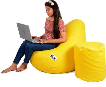 Gold Bean Bag With Bean Filling (Yellow) Foot Rest