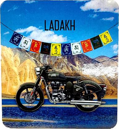 ind 3D Bike Bullet LADAKH Flag Mountain Rectangular Shape Fridge Magnet Pack of 1