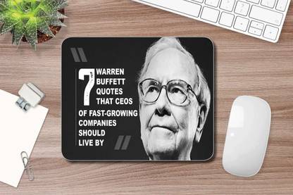BALDAU PRINTS Warren-Buffett Mouse Pads for PC / Laptop (Non-Slip Rubber Base, ) MO-21 Mousepad