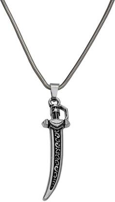 M Men Style Gothic Jewelry Warrior Sword Handmade Meaningful Jewelry Locket With Chain Sterling Silver Stainless Steel Pendant