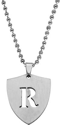 M Men Style English Alphabet Initial Charms Letter Initial R Alphabet Letters Script Name Sterling Silver स्टेनलेस स्टील पेंडेंट