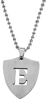 M Men Style Initial Charms Letter Initial E Alphabet Letters Script Name Sterling Silver Stainless Steel Pendant