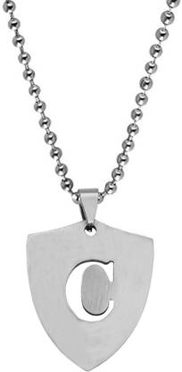 M Men Style Initial Charms Letter Initial C Alphabet Letters Script Name Sterling Silver Stainless Steel Pendant