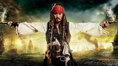 Captain Jack Sparrow Multicolour Photo Paper Print Poster Photographic Paper Photographic Paper