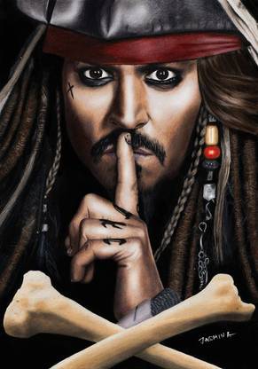 Captain Jack Sparrow Multicolour Photo Paper Print Poster Photographic Paper Photographic Paper
