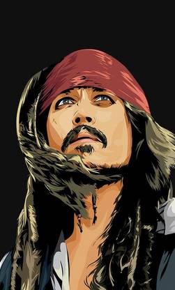 Captain Jack Sparrow Multicolour Photo Paper Print Poster Photographic Paper Photographic Paper