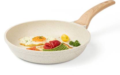 CaROTE Non Stick Pan, Nonstick Frying Pan, Induction Pan for Cooking, White Omlette Pan Fry Pan 28 cm diameter 3 L capacity