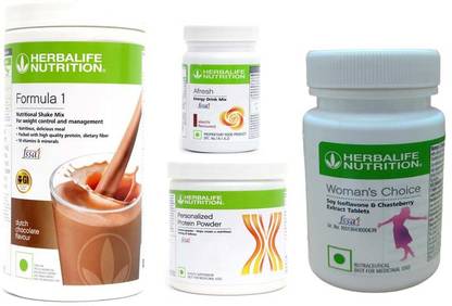Herbalife Nutrition Formula 1 ShakeChocolate+Protein Powder-200+Afresh- elachi+ Women ChoiceTablet Protein Shake