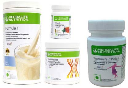 Herbalife Nutrition Formula 1 Shake Kulfi-+Protein Powder-200+Afresh- tulsi+ Women ChoiceTablet Protein Shake