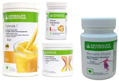 Herbalife Nutrition Formula 1 Shake mango-+Protein Powder-200+Afresh- cinnamon+ Women ChoiceTablet Protein Shake