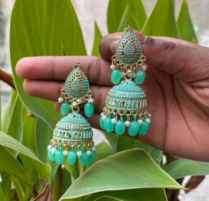 Beads Brass Jhumki Earring