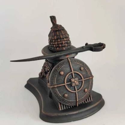 AUS Chatrapati Shivaji Maharaj Jireyop Dhal Talvar Decorative Showpiece  -  9 cm