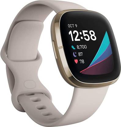 FITBIT FITBIT sense Smartwatch (White Strap, 32) Smartwatch