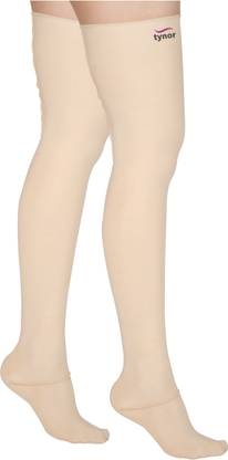 TYNOR Compression Garment Leg Mid Thigh Closed Toe, Beige, XL WIDE, Pack of 2 Supporter