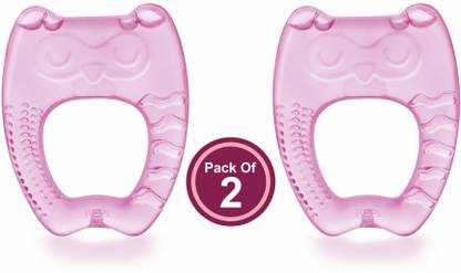 Beebaby Owl Shape Water Filled Teether with Carry Case, Cooling Teether, 3M+ - Pack of 2 Teether
