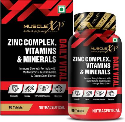 MuscleXP Zinc Complex Vitamins & Minerals Daily Vital, 100% RDA, MultiVitamins