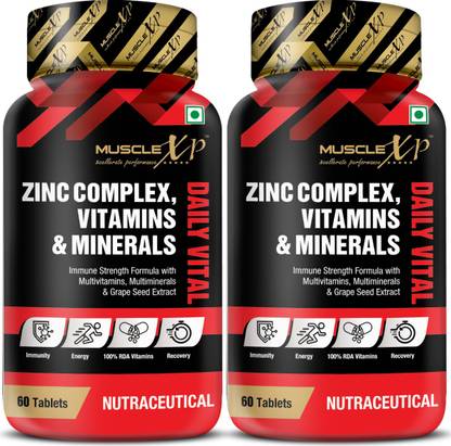 MuscleXP Zinc Complex Vitamins & Minerals Daily Vital, 100% RDA, MultiVitamins