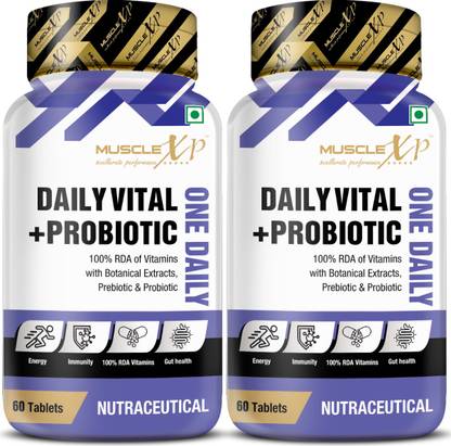 MuscleXP Daily Vital + Probiotic One Daily, 100% RDA Of Vitamins With Botanical Extracts