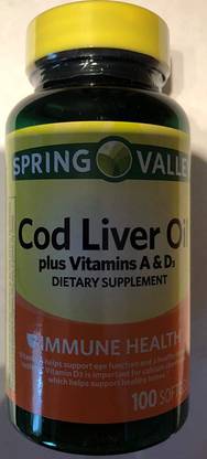 Spring Valley Cod Liver Oil with Vitamin A and D, 100 Softgels