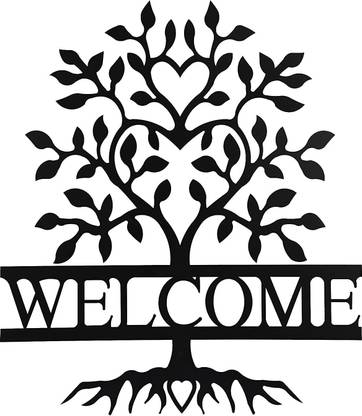 Tripti Products Tree Theme Welcome Acrylic 3D Board Design For Door Wall hanging Home Office