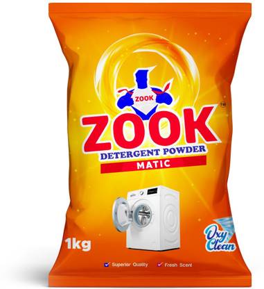 zook Oxy Clean Matic Front Load Detergent Powder Advance Washing Powder 1KG Detergent Powder