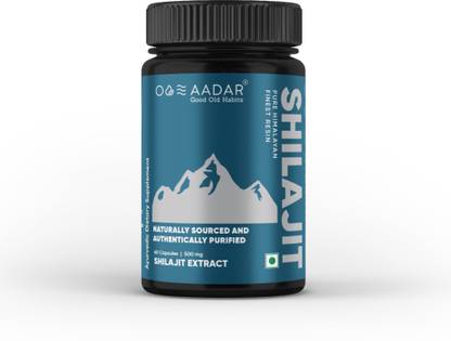 AADAR Pure Himalayan Shilajit Capsule | 500 mg | 60 Capsules (Pack of 1)