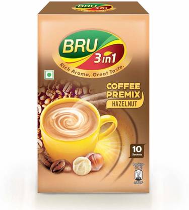 BRU Hazelnut Premix Instant flavoured Coffee and milk powder with pre-added sugar Instant Coffee