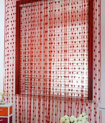 jim-Dandy 213 cm (7 ft) Polyester Transparent Door Curtain (Pack Of 4)