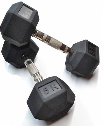 FLEX N FIT 5 KG (pack of 2) dumbbells for workout Fixed Weight Dumbbell