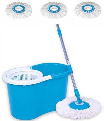 Monex 360 Degree Bucket Spin Mop Set for House hold and Office using cleaning Mop, Bucket, Mop Refill, Mop Set