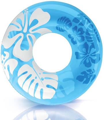 INTEX ? Original Inflatable clear Graphic Print (Blue) Water Swimming Ring Swim Floatation Belt