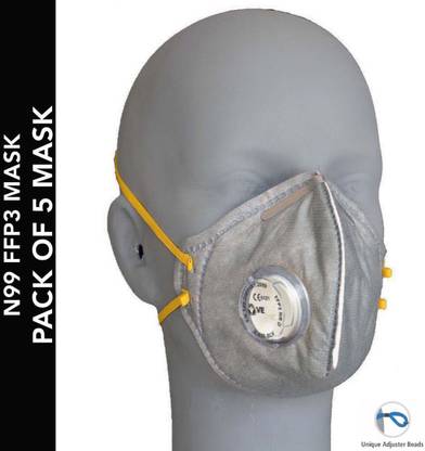 Venus Safety and Health FFP3 N99 Mask Adjustable Headloop Respirator Mask Men Women Girls Boys Kids Mask Anti Pollution Multilayer Mask Antivirus Mask Reusable Mask Adjustable Noseclip Reusable, Washable, Water Resistant