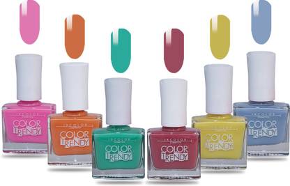INCOLOR Color Trendy Nail Polish Combo 04 Pack of 06 (100, 103,87,28,82,99,) Pink
