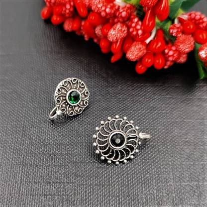 Yash Jewels Emporium Silver Plated Brass Nose Stud Set