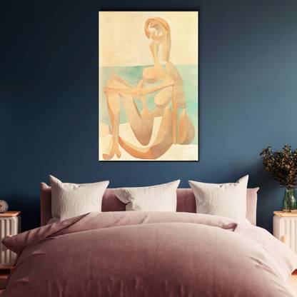 Artdira Seated Bather [1930] Pablo Picasso Canvas Wall Painting Wooden Stretched Frame Canvas 36 inch x 24 inch Painting