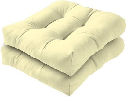 kioni Seat Patio Cushion Pillow For Chair, Balcony, Meditation, Outdoor, 50 x 50 cm Microfibre Solid Cushion Pack of 2